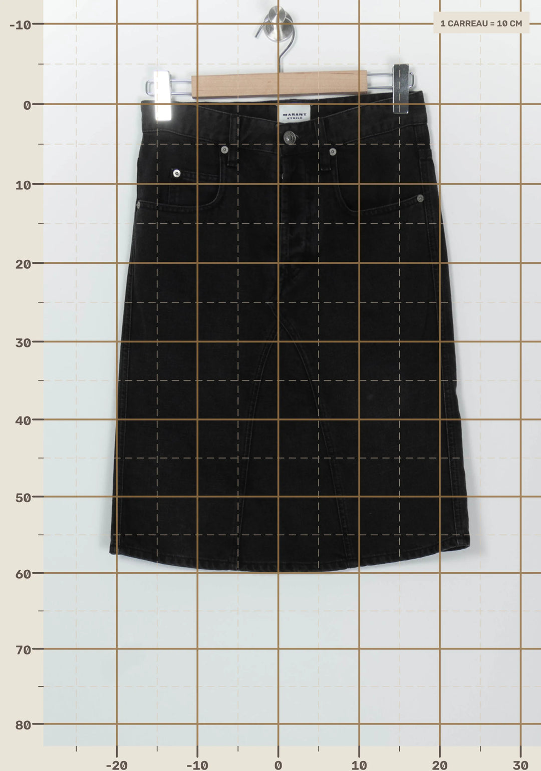 Jupe Midi En Jean Noire - Taille S/36 de la marque Isabel Marant étoile | PARAD126110 - Vendu par Paradigme - Image 4