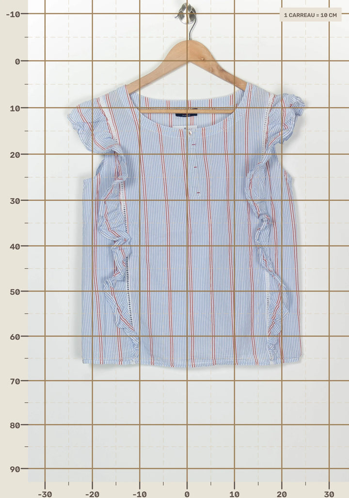 Blouse Bleue et Rouge - Taille XL/42 de la marque Saint James | PARAD126112 - Vendu par Paradigme - Image 4