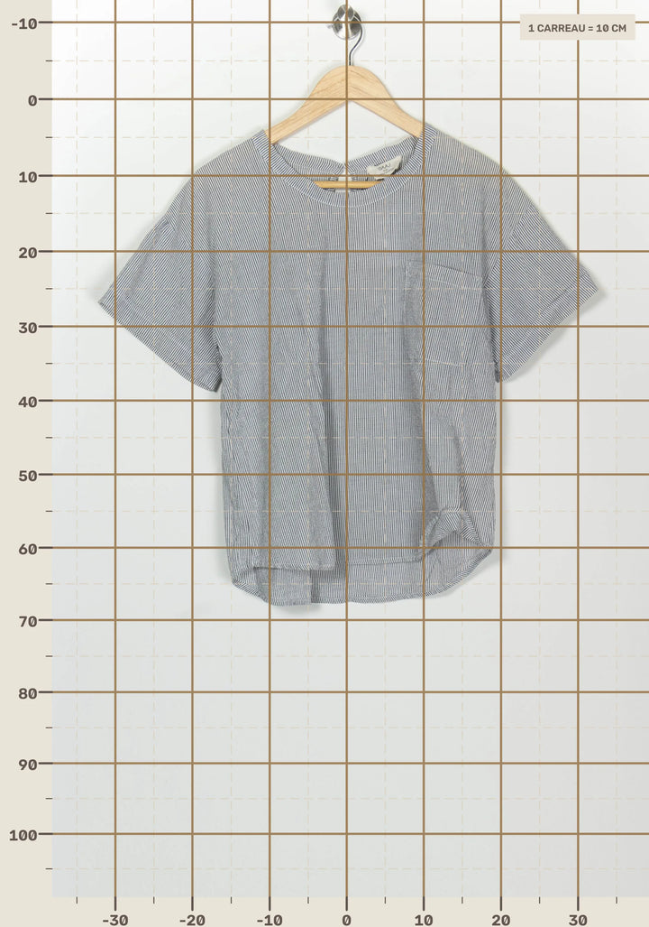 Blouse Bleue et Blanche - Taille XS/34 de la marque SAAJ | PARAD126113 - Vendu par Paradigme - Image 4