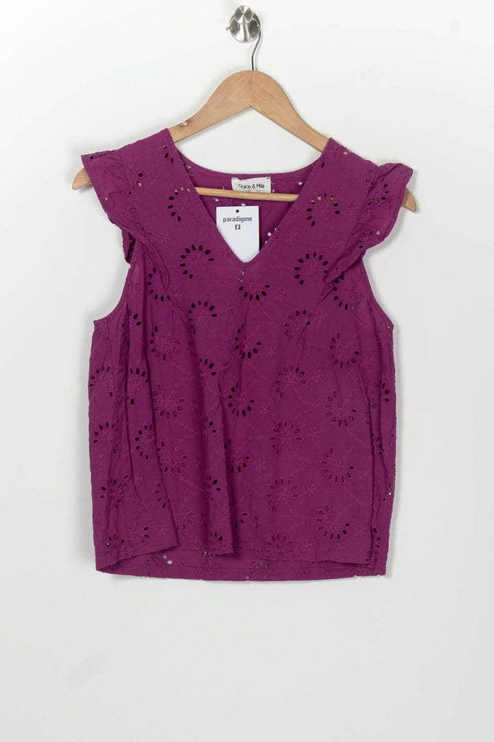 Blouse Violette - Taille S/36 de la marque Grace &amp; Mila | PARAD126119 - Vendu par Paradigme - Image 2