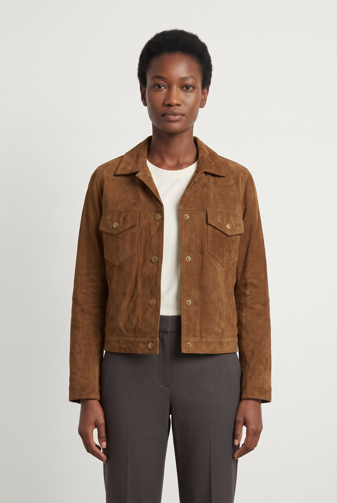Veste en Cuir Marron - Taille S/36 de la marque Stella Forest | PARAD126180 - Vendu par Paradigme - Image 1