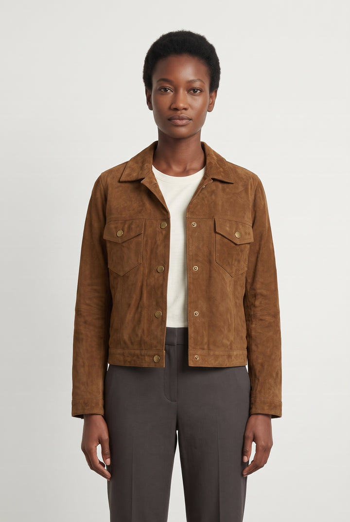 Veste en Cuir Marron - Taille S/36 de la marque Stella Forest | PARAD126180 - Vendu par Paradigme - Image 1