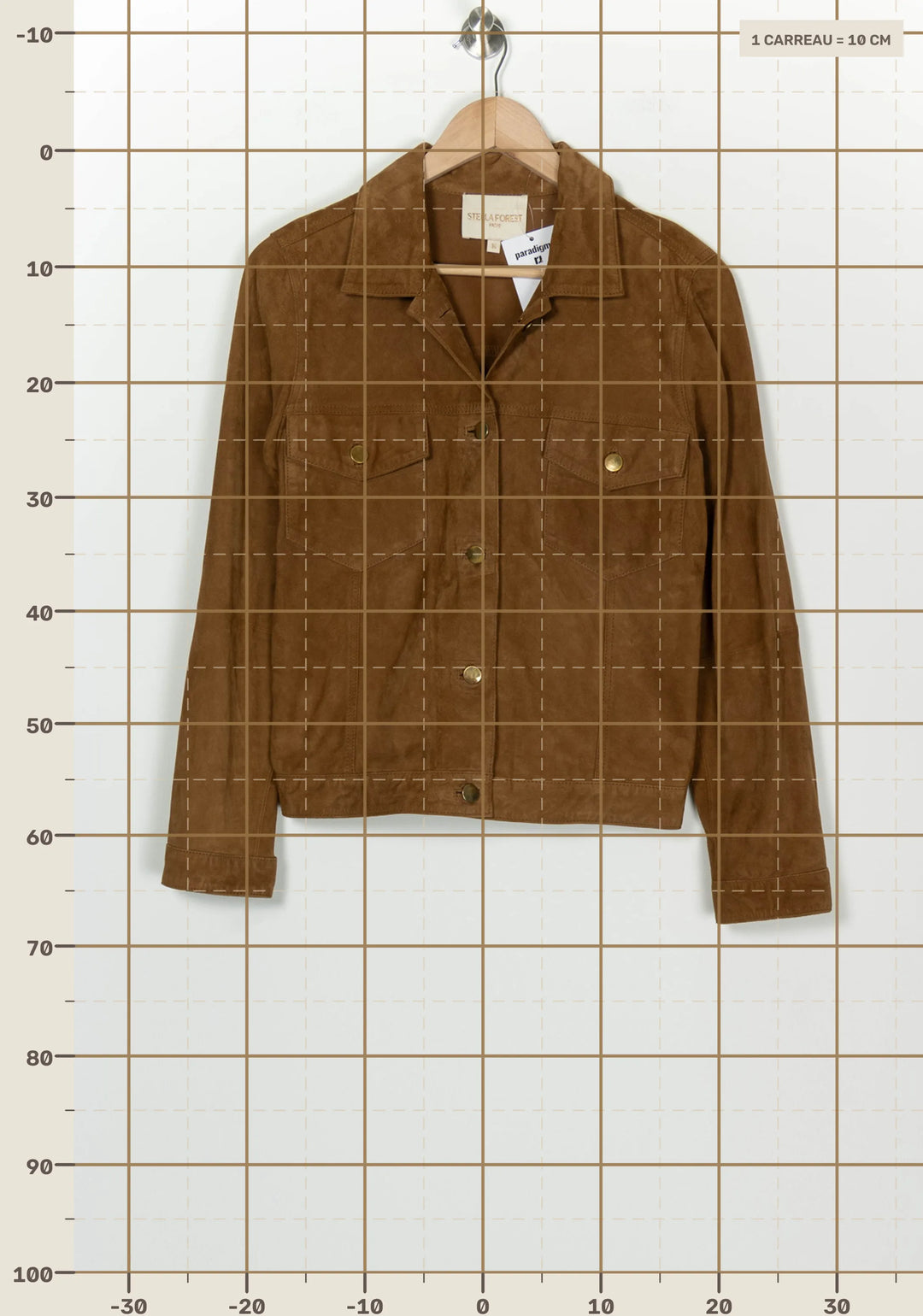 Veste en Cuir Marron - Taille S/36 de la marque Stella Forest | PARAD126180 - Vendu par Paradigme - Image 4