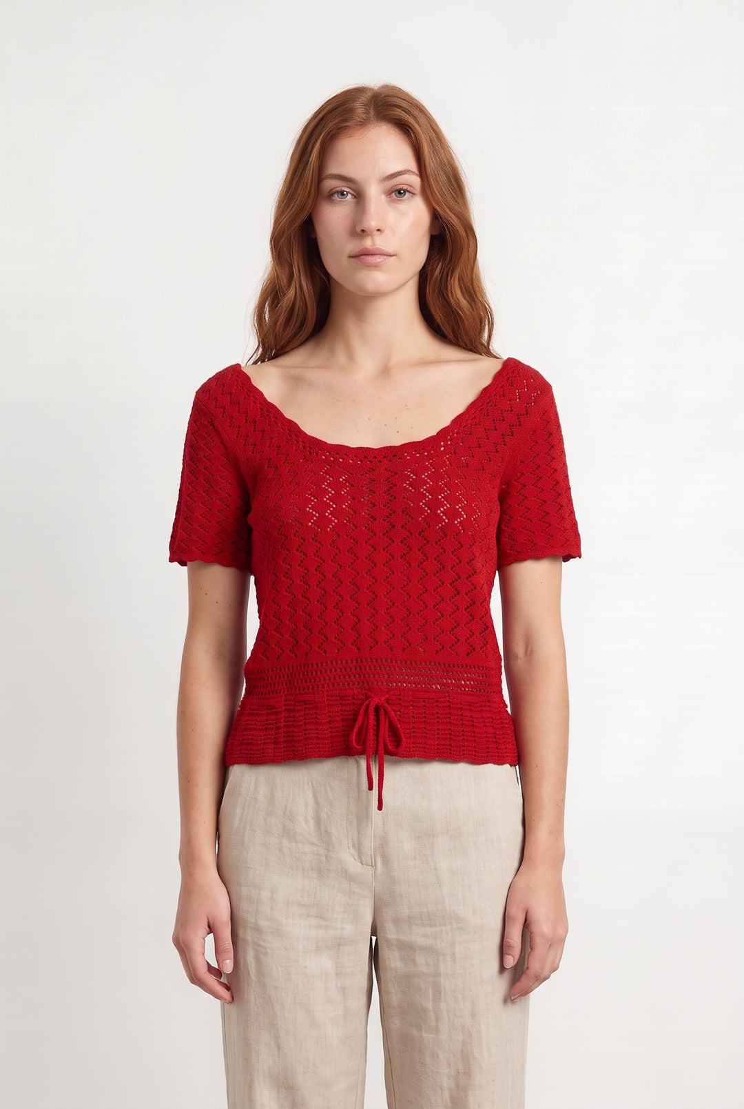Top En Maille Rouge - Taille S/36 de la marque La Petite Etoile | PARAD126185 - Vendu par Paradigme - Image 1