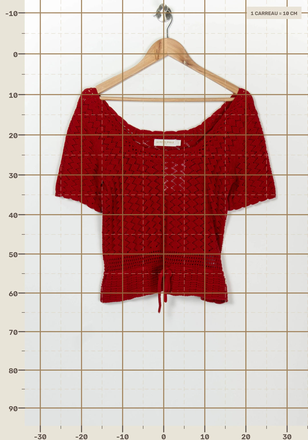 Top En Maille Rouge - Taille S/36 de la marque La Petite Etoile | PARAD126185 - Vendu par Paradigme - Image 4