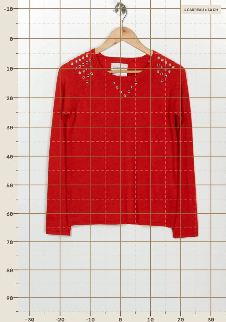 Pull Rouge - Taille S/36 de la marque Sud express | PARAD126196 - Vendu par Paradigme - Image 4