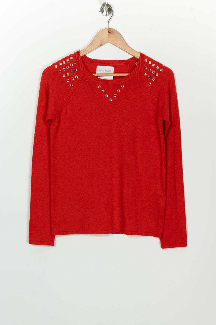 Pull Rouge - Taille S/36 de la marque Sud express | PARAD126196 - Vendu par Paradigme - Image 2