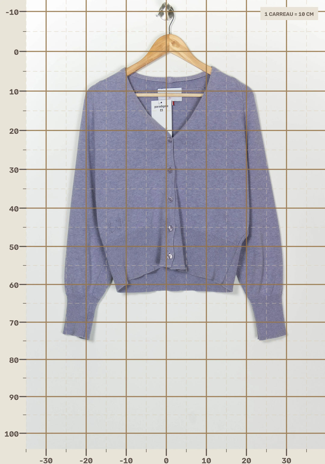 Cardigan Violet - Taille M/38 de la marque La Française | PARAD126200 - Vendu par Paradigme - Image 4