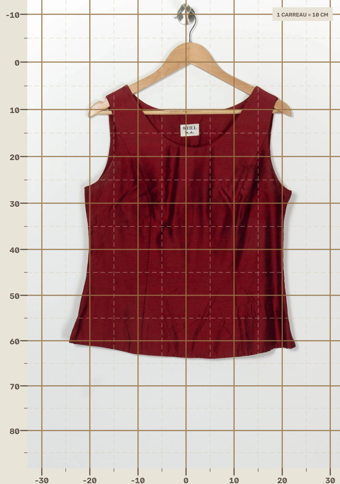 Blouse Sans Manches Bordeaux - Taille XL/42 de la marque Weill | PARAD126240 - Vendu par Paradigme - Image 4