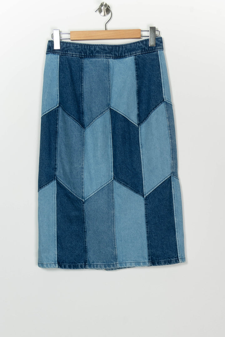 Jupe Midi Bleu Clair et Bleu Foncé - Taille S/36 de la marque Sézane | PARAD126297 - Vendu par Paradigme - Image 5