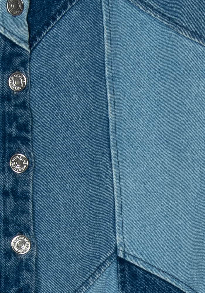 Jupe Midi Bleu Clair et Bleu Foncé - Taille S/36 de la marque Sézane | PARAD126297 - Vendu par Paradigme - Image 3