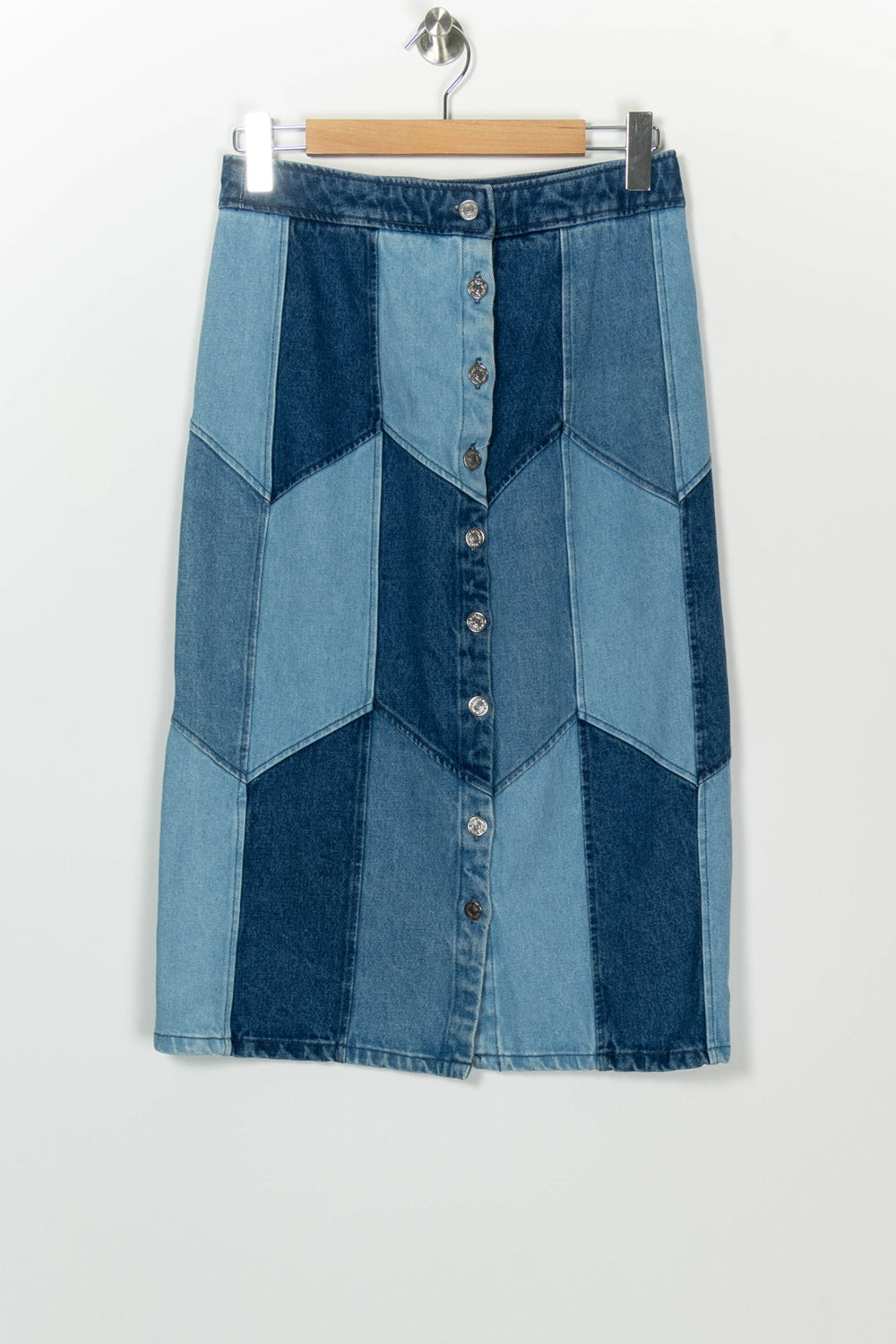 Jupe Midi Bleu Clair et Bleu Foncé - Taille S/36 de la marque Sézane | PARAD126297 - Vendu par Paradigme - Image 2