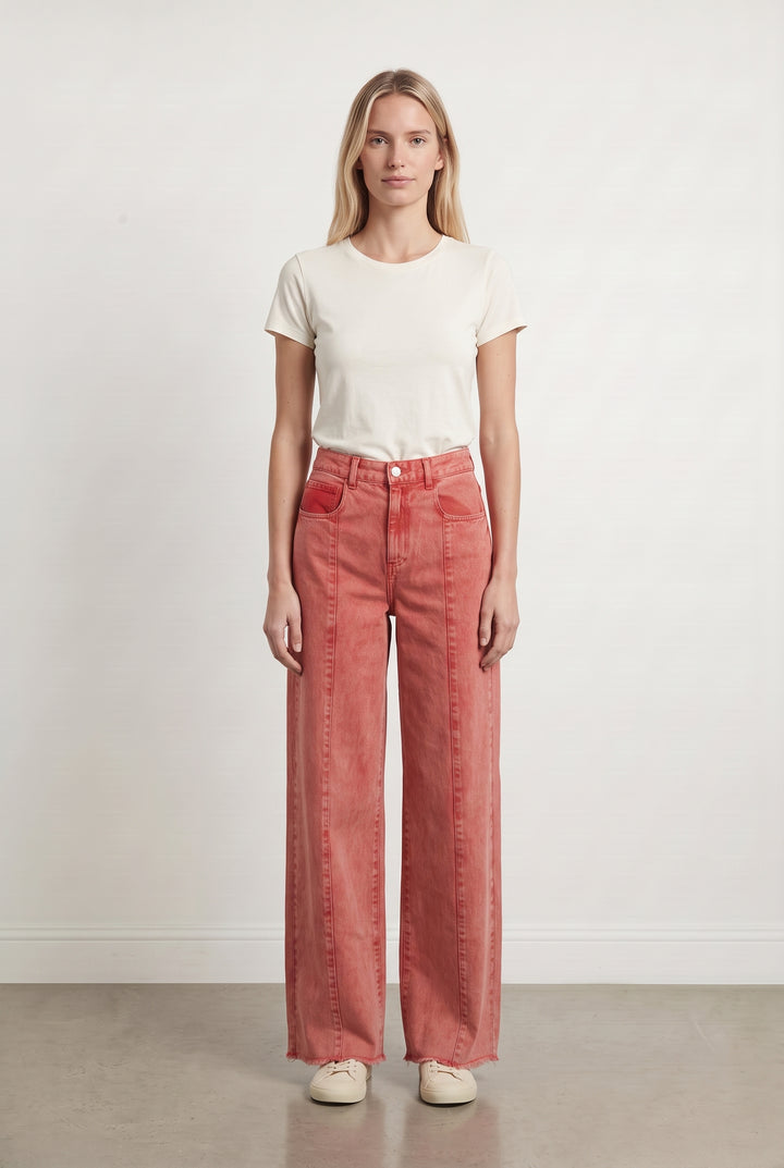 Jean Large Rouge - Taille S/36 de la marque Imprevu | PARAD126309 - Vendu par Paradigme - Image 1