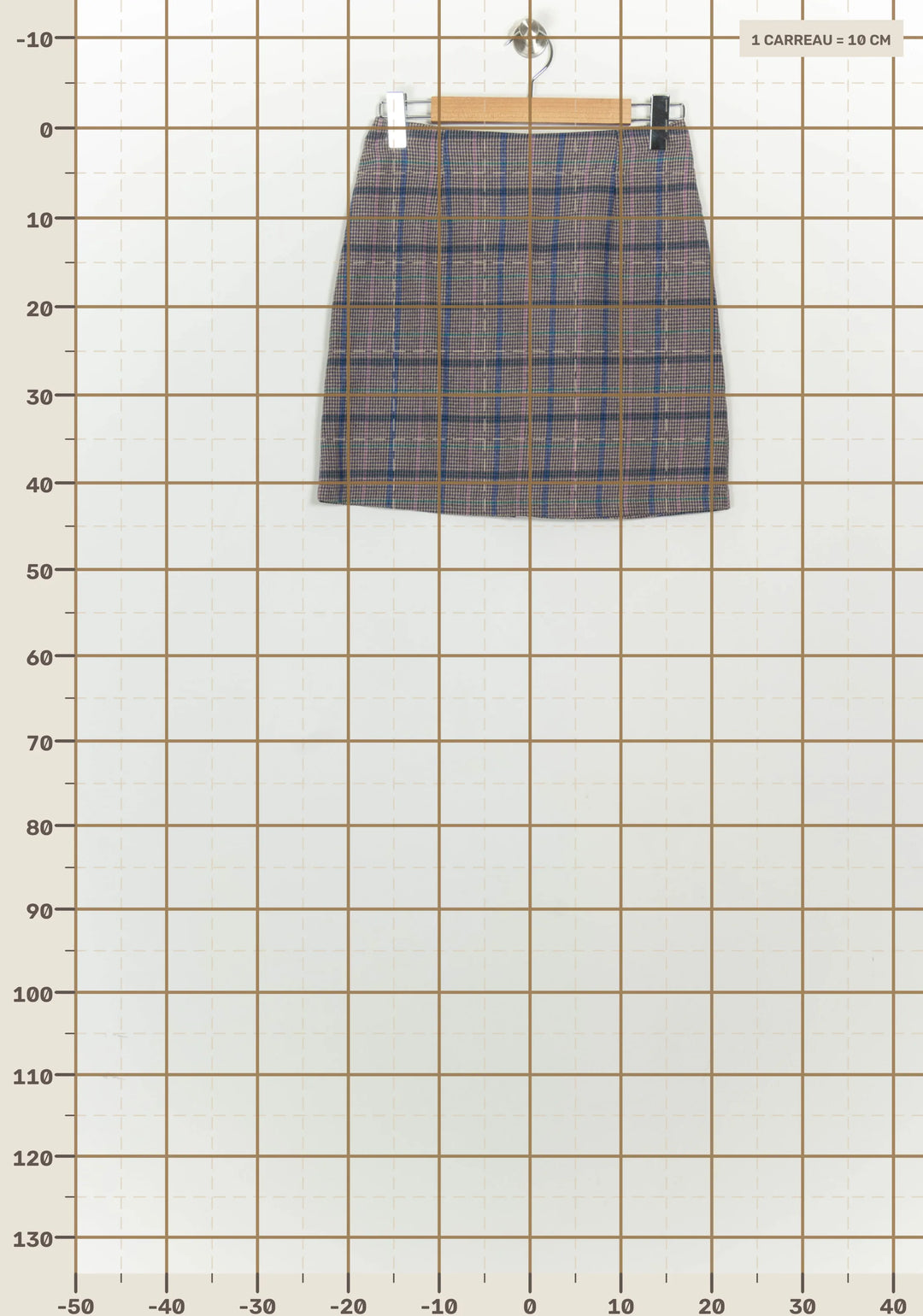 Jupe Midi Beige et Bleue - Taille M/38 de la marque Imprevu | PARAD126310 - Vendu par Paradigme - Image 4