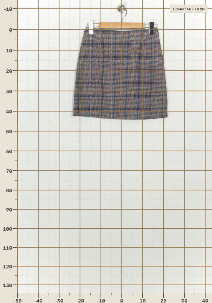 Jupe Midi Beige et Bleue - Taille M/38 de la marque Imprevu | PARAD126310 - Vendu par Paradigme - Image 4