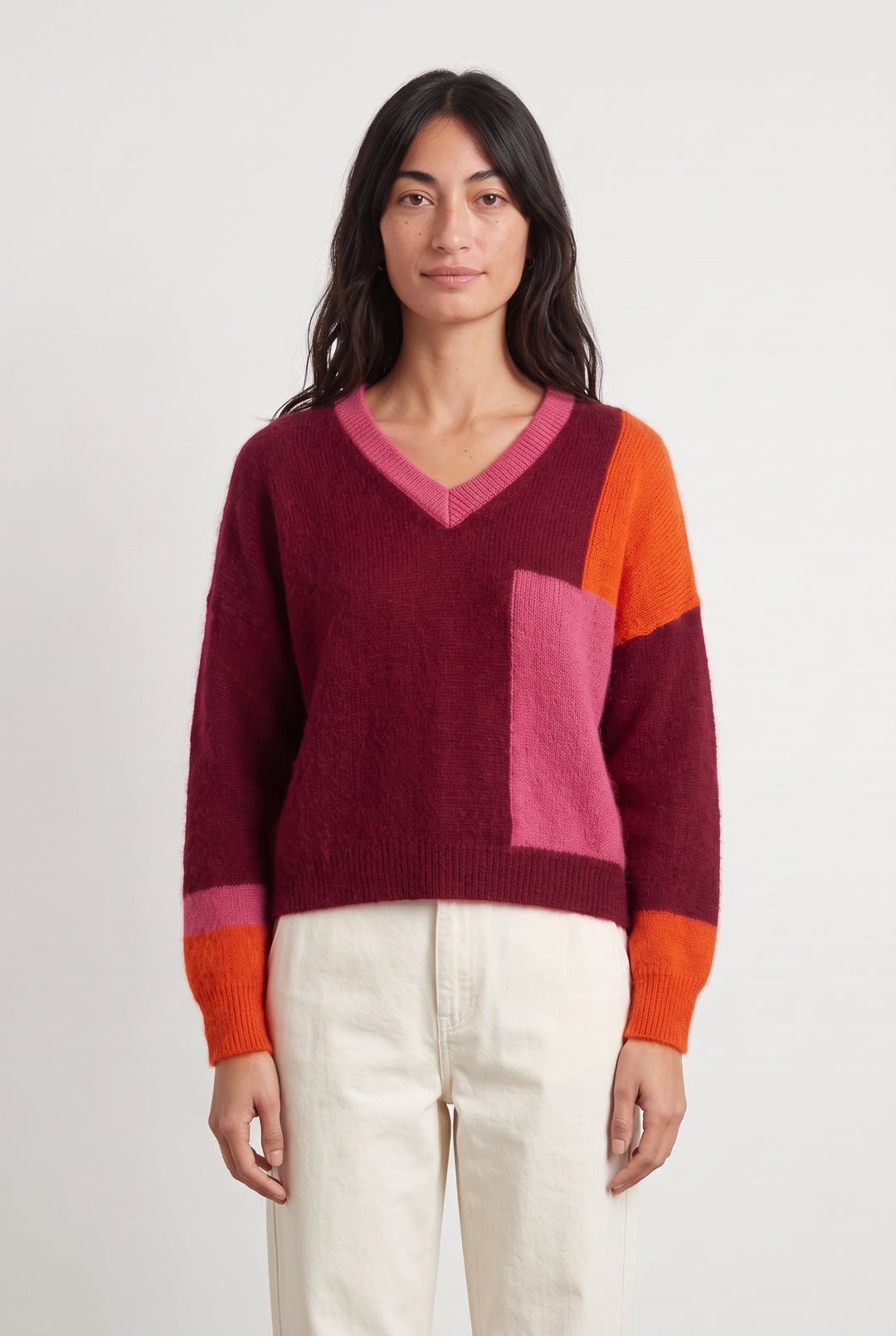 Pull Bordeaux et Rose - Taille S/36 de la marque Grace &amp; Mila | PARAD126317 - Vendu par Paradigme - Image 1