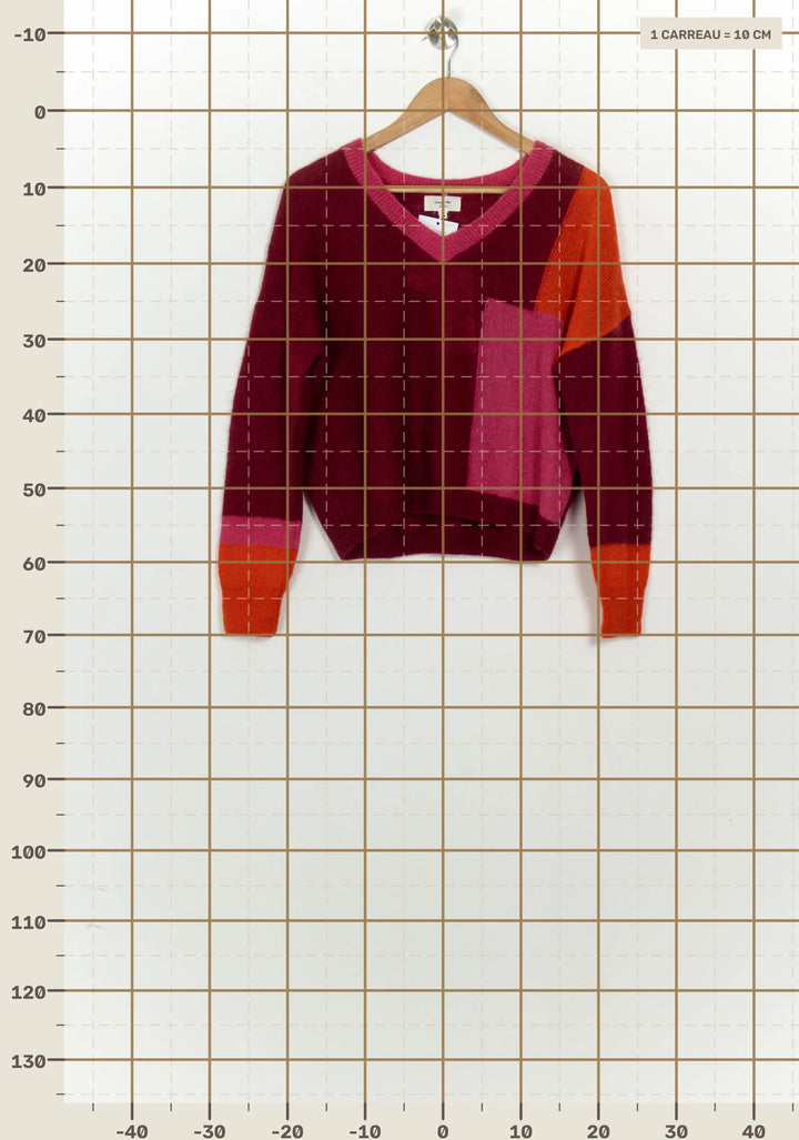 Pull Bordeaux et Rose - Taille S/36 de la marque Grace &amp; Mila | PARAD126317 - Vendu par Paradigme - Image 4