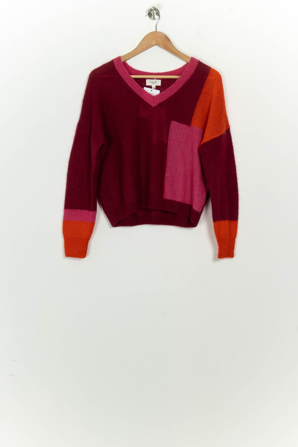 Pull Bordeaux et Rose - Taille S/36 de la marque Grace & Mila | PARAD126317 - Vendu par Paradigme - Image 2