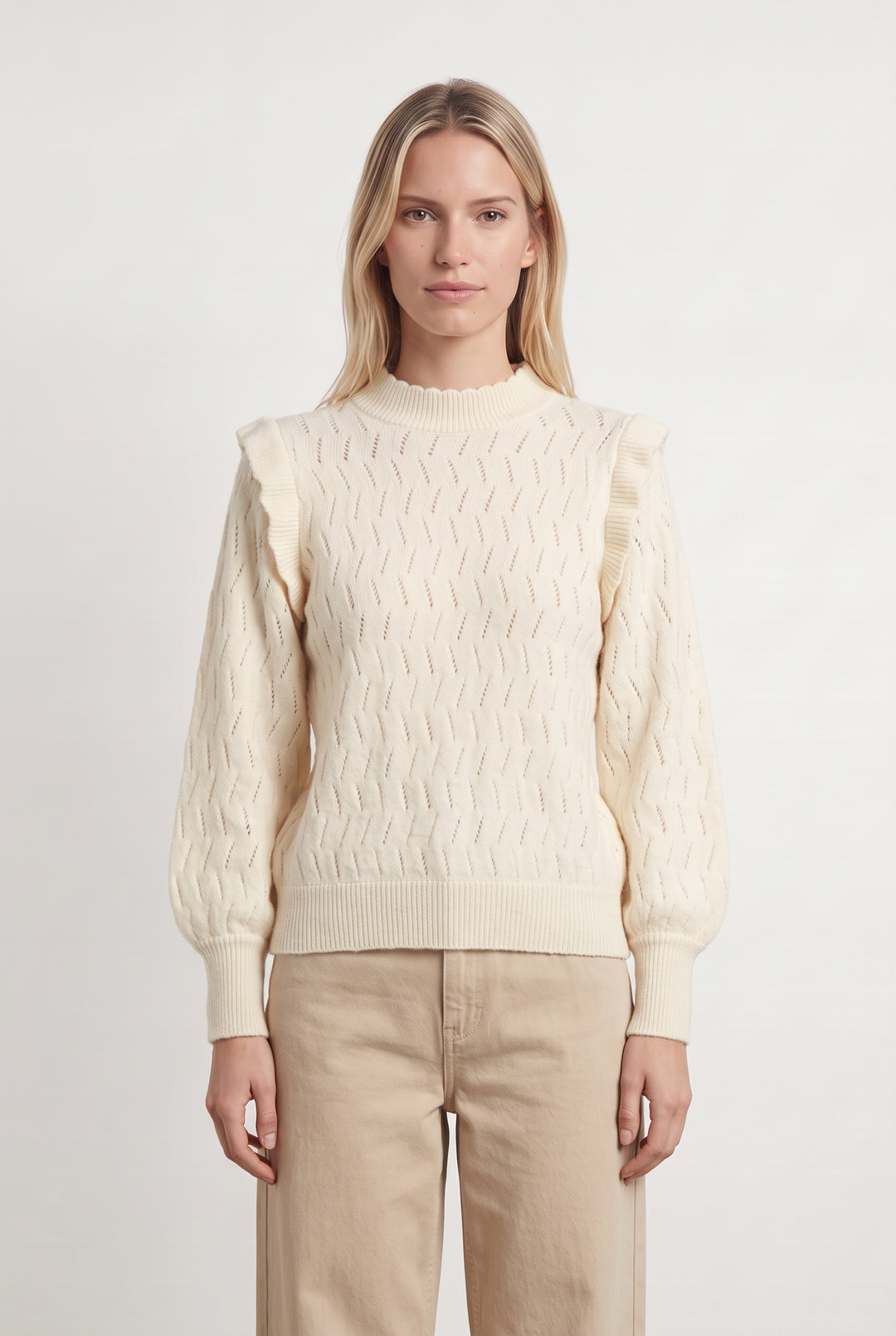 Pull Beige - Taille S/36 de la marque FRNCH | PARAD126320 - Vendu par Paradigme - Image 1