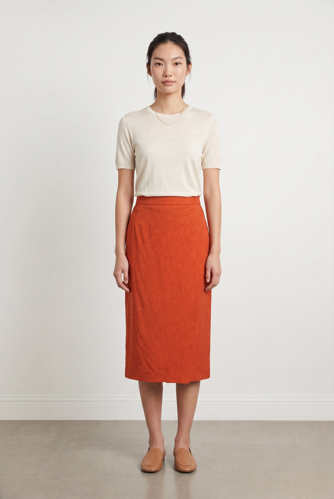 Jupe Midi Orange - Taille S/36 de la marque IKA Paris | PARAD12633 - Vendu par Paradigme - Image 1
