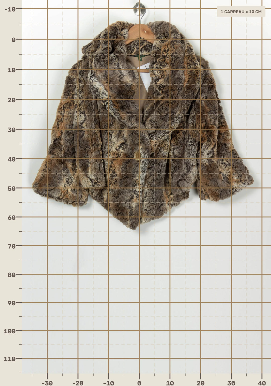Manteau Marron et Gris - Taille M/38 de la marque La Fée Maraboutée | PARAD126334 - Vendu par Paradigme - Image 4