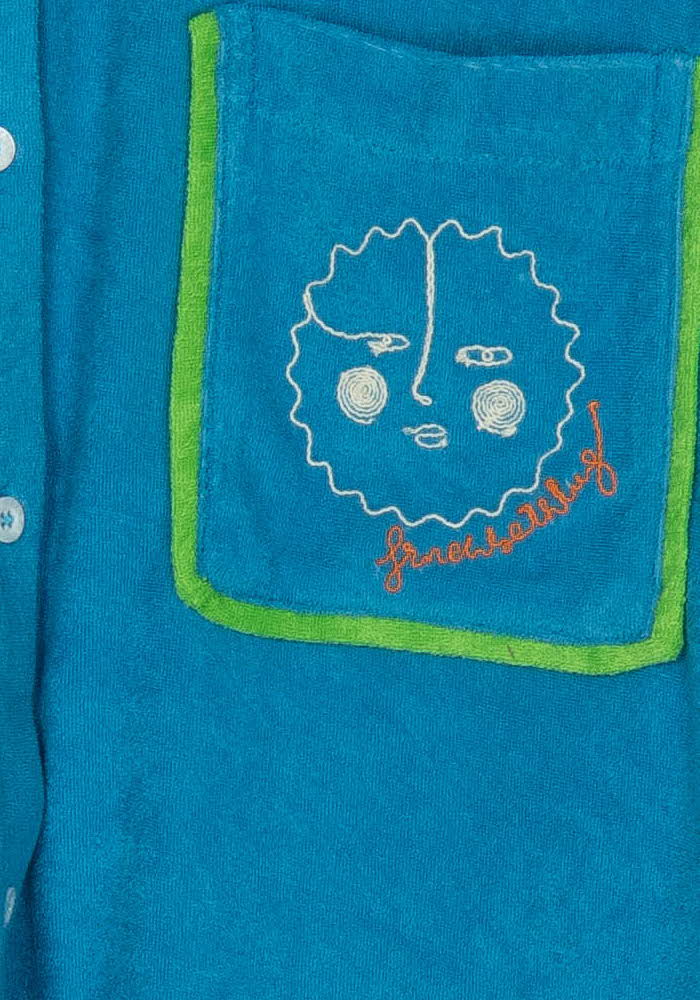 Chemise à Manches Courtes Bleue et Verte - Taille L/40 de la marque FRNCH | PARAD126341 - Vendu par Paradigme - Image 3