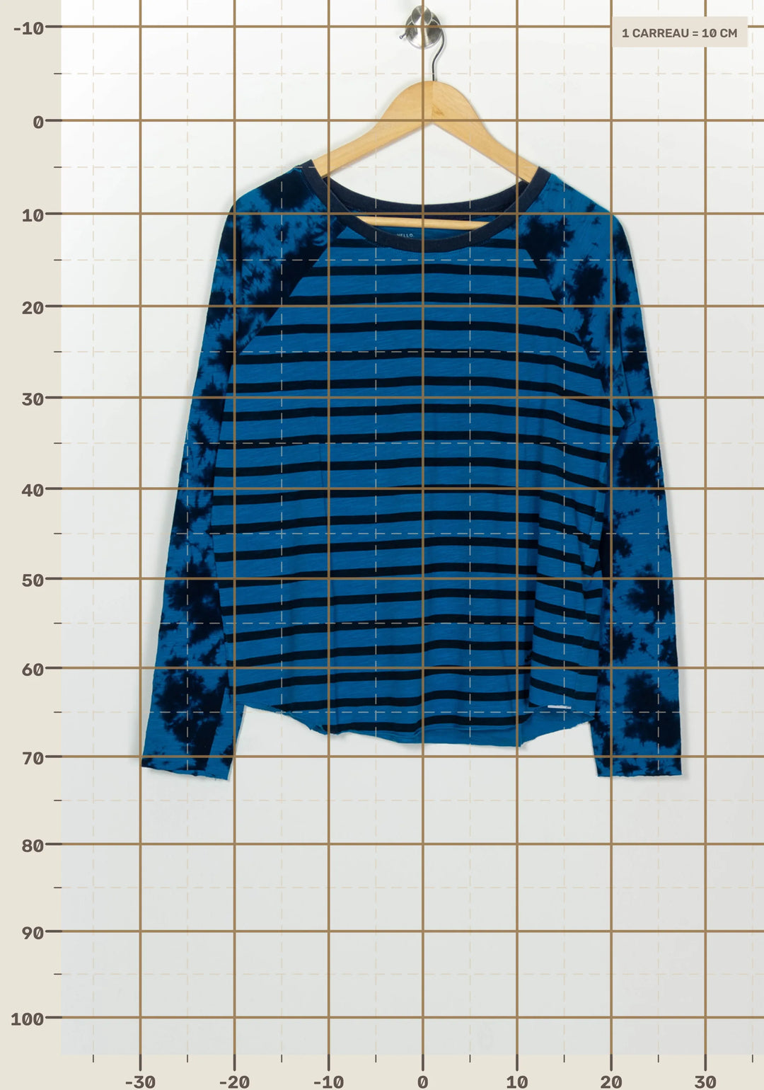 Tee-shirt à manches longues Bleu et Noir - Taille M/38 de la marque Léon &amp; Harper | PARAD126342 - Vendu par Paradigme - Image 4