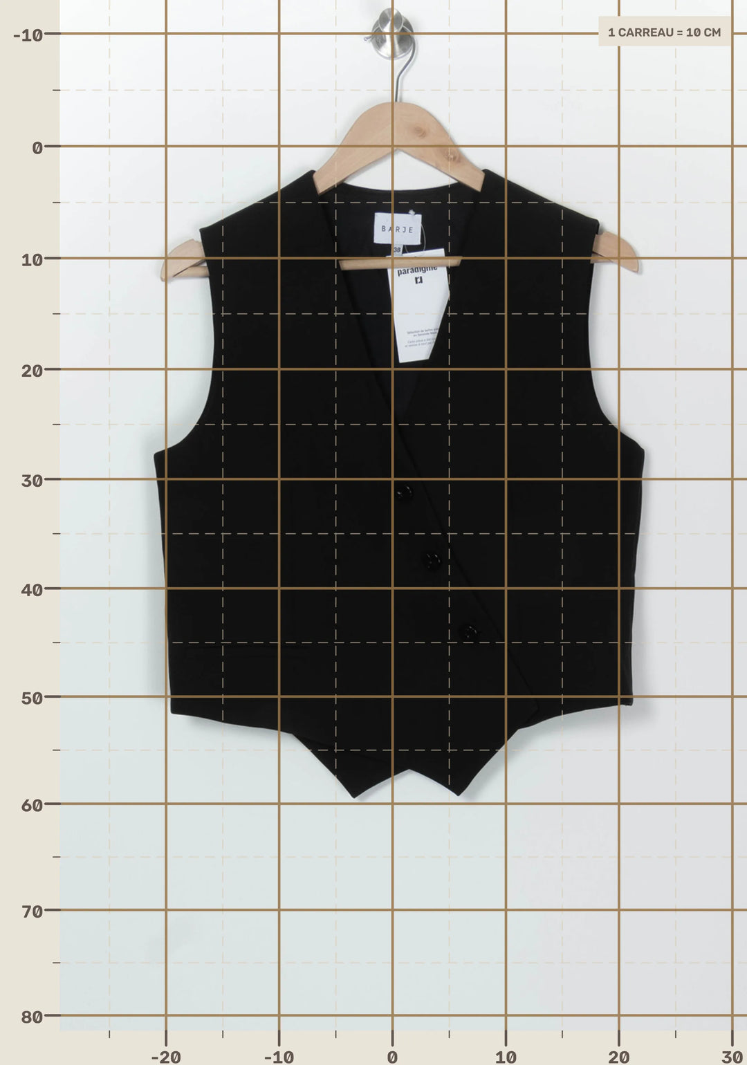 Gilet Noir - Taille M/38 de la marque Barje | PARAD126358 - Vendu par Paradigme - Image 4