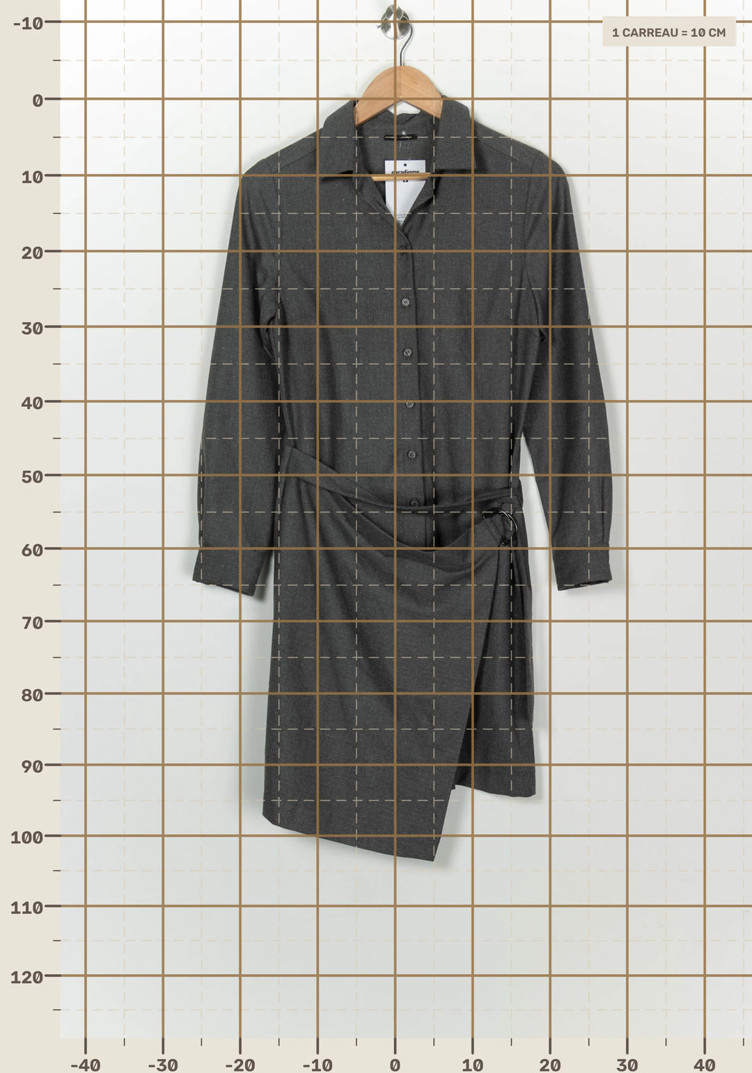 Robe Chemise Grise - Taille S/36 de la marque IKKS | PARAD126367 - Vendu par Paradigme - Image 4