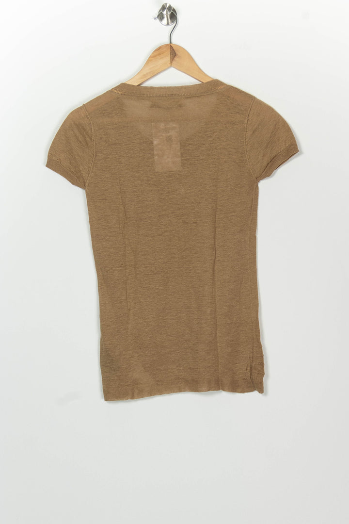 Pull À Manches Courtes Beige - Taille S/36 de la marque IKKS | PARAD126375 - Vendu par Paradigme - Image 5