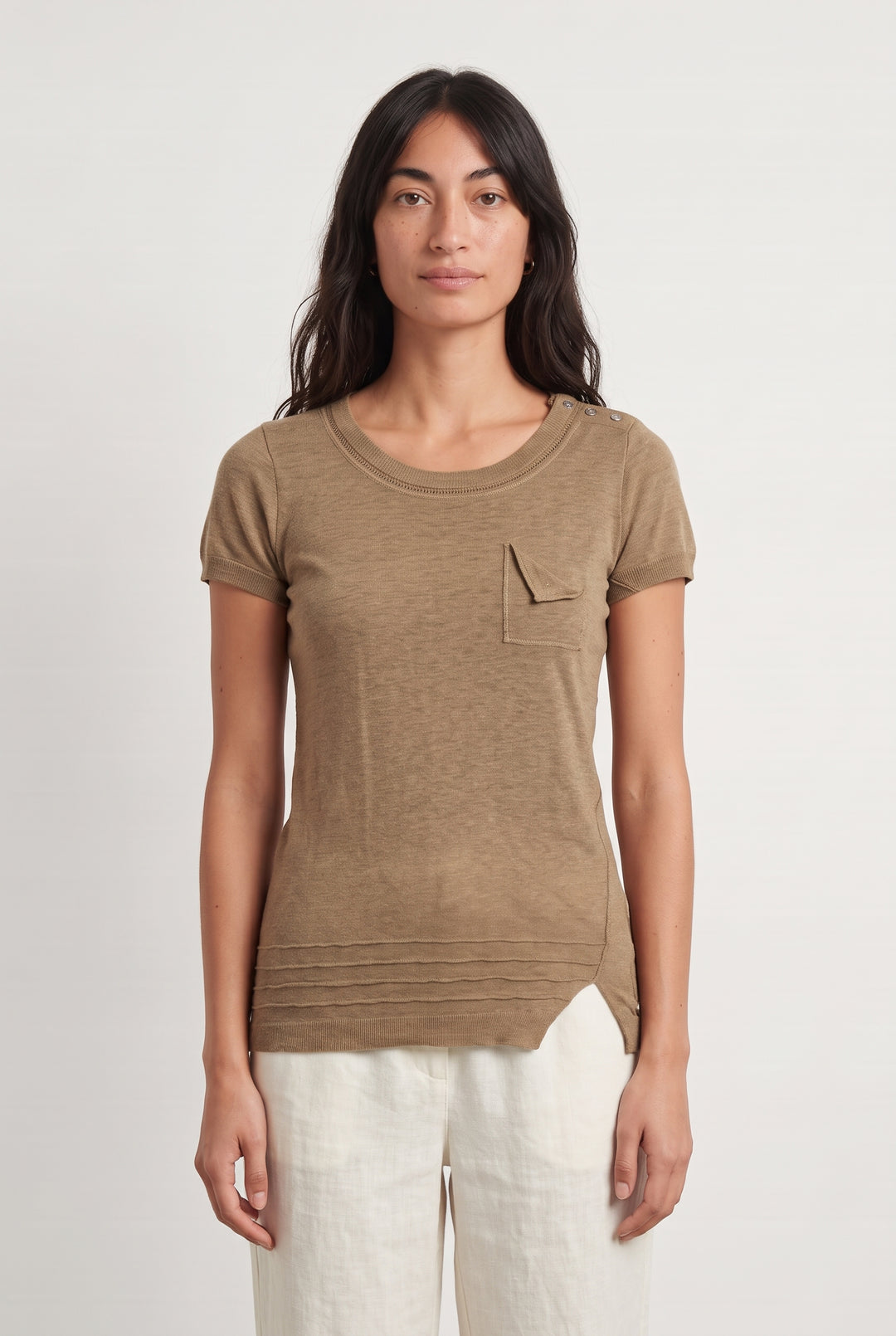 Pull À Manches Courtes Beige - Taille S/36 de la marque IKKS | PARAD126375 - Vendu par Paradigme - Image 1