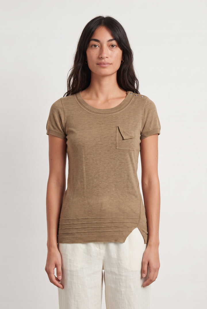 Pull À Manches Courtes Beige - Taille S/36 de la marque IKKS | PARAD126375 - Vendu par Paradigme - Image 1