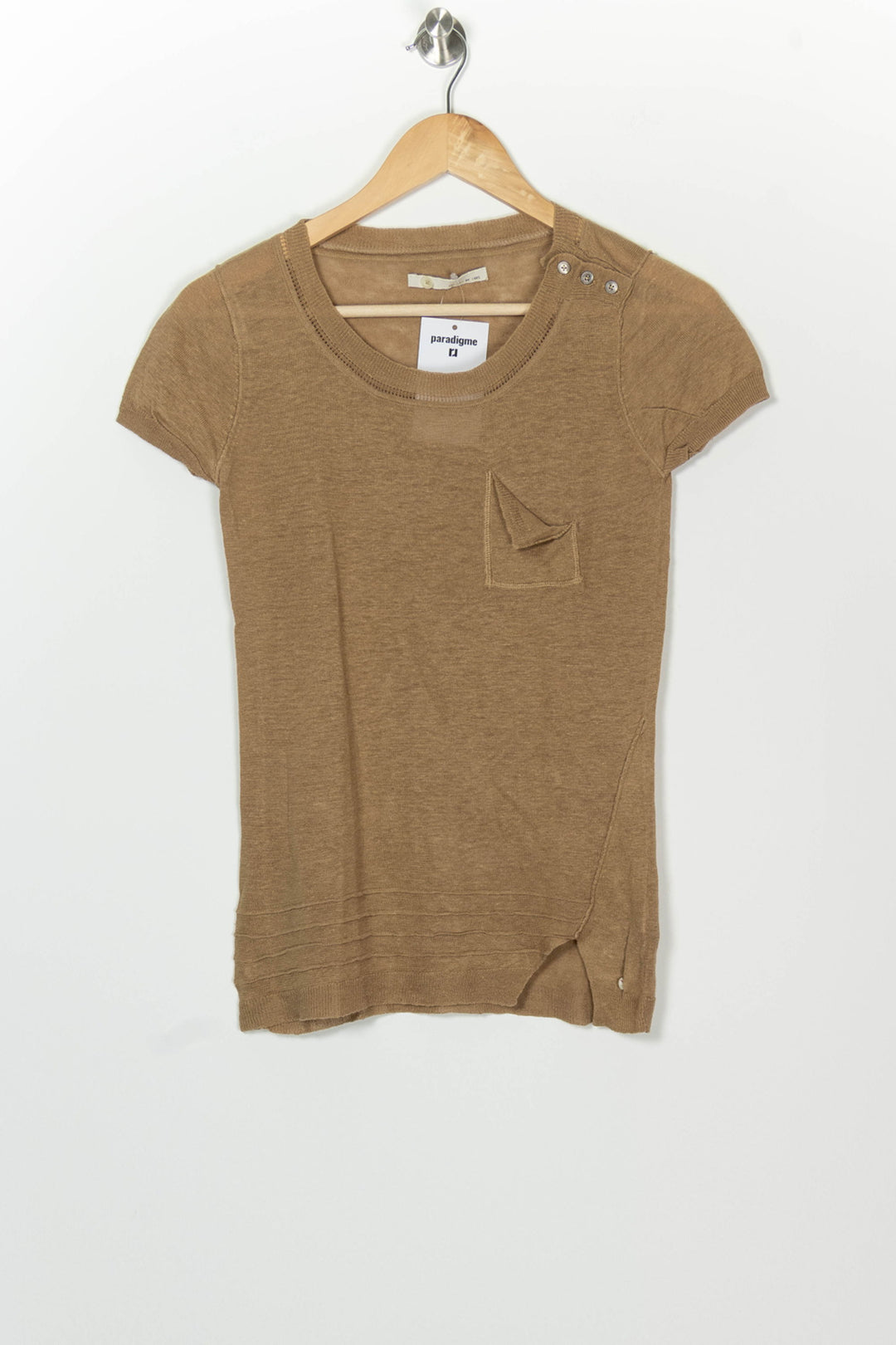 Pull À Manches Courtes Beige - Taille S/36 de la marque IKKS | PARAD126375 - Vendu par Paradigme - Image 2