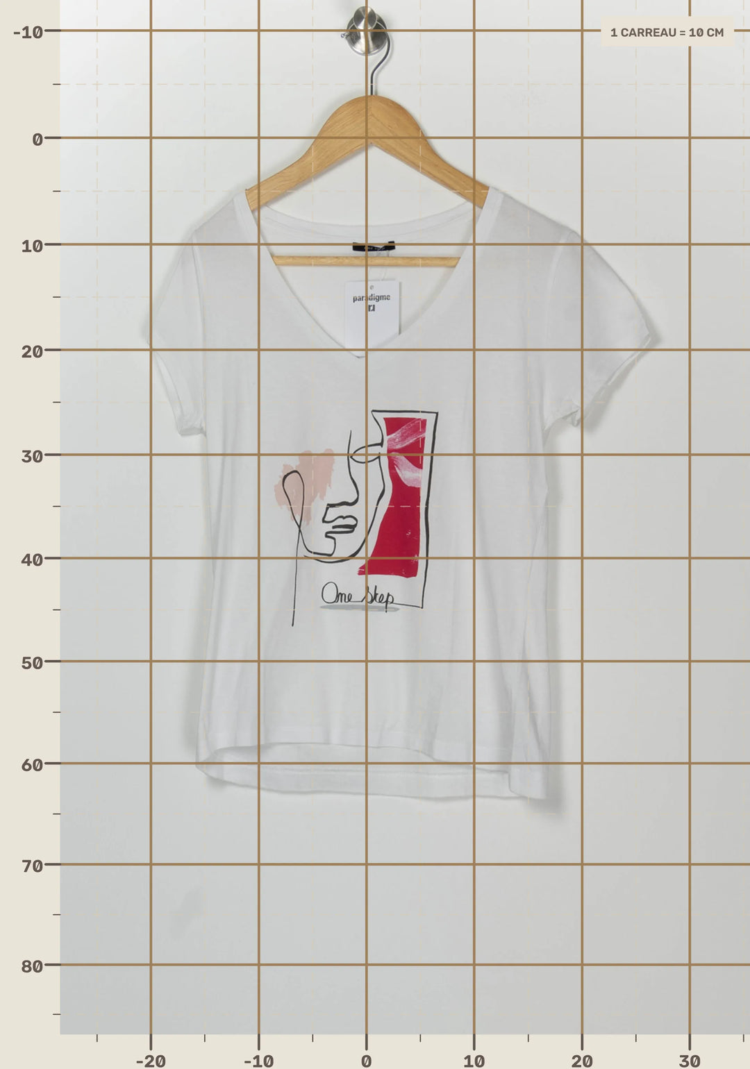 Tee-shirt Blanc et Rouge - Taille S/36 de la marque One Step | PARAD126376 - Vendu par Paradigme - Image 4