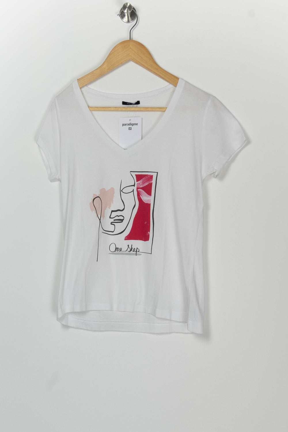 Tee-shirt Blanc et Rouge - Taille S/36 de la marque One Step | PARAD126376 - Vendu par Paradigme - Image 2