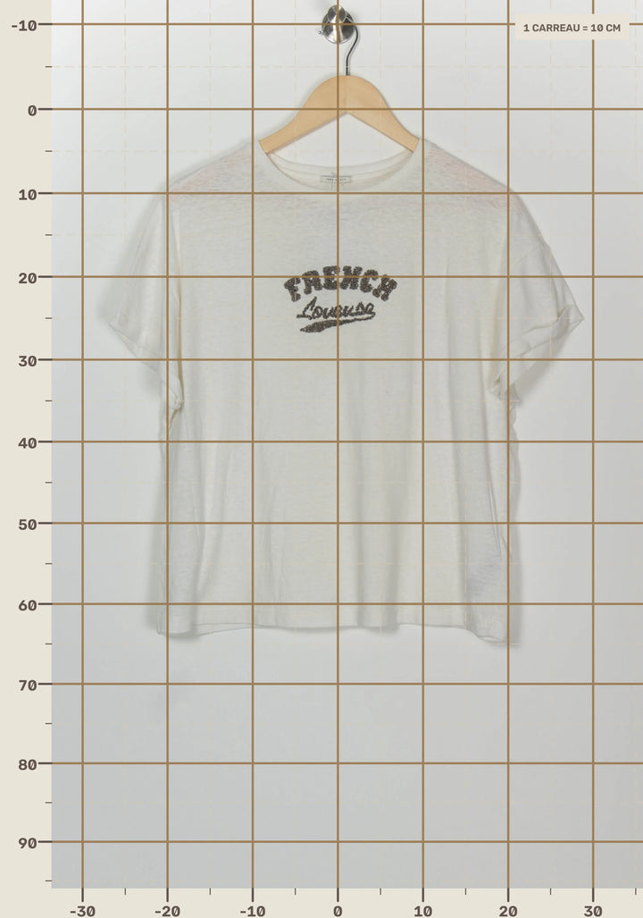Tee-shirt Blanc - Taille XS/34 de la marque IKKS | PARAD126377 - Vendu par Paradigme - Image 4