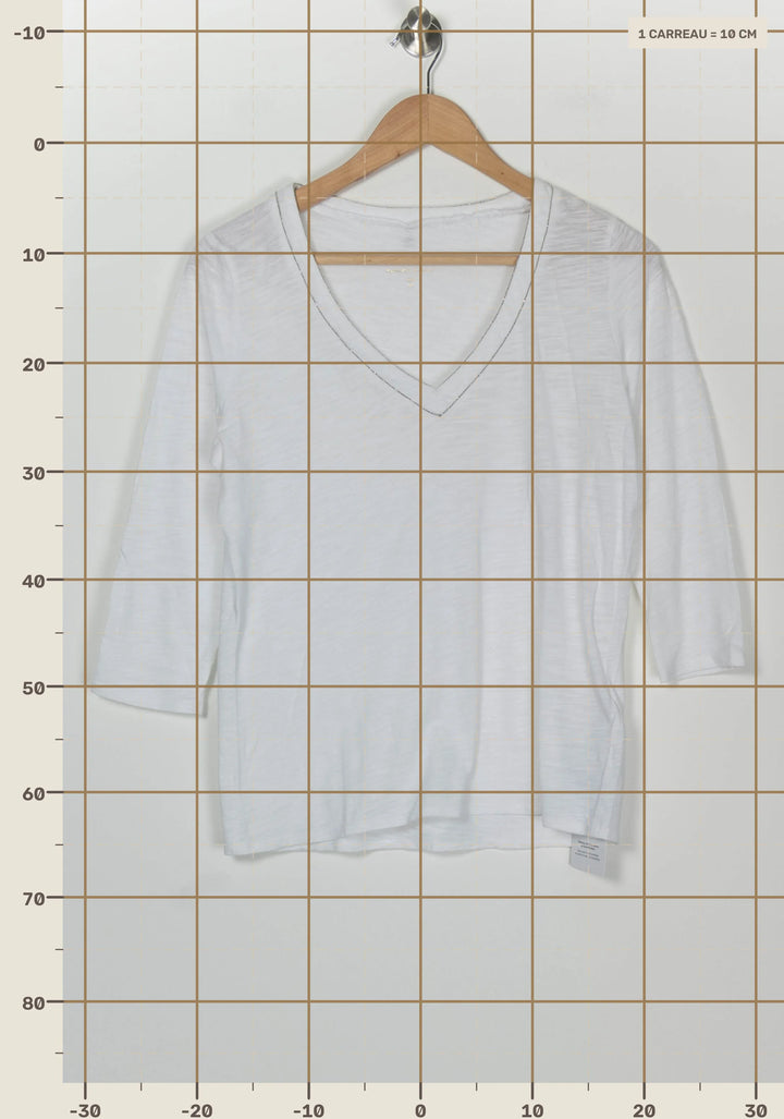 Tee-shirt Blanc - Taille M/38 de la marque Sud express | PARAD126492 - Vendu par Paradigme - Image 4