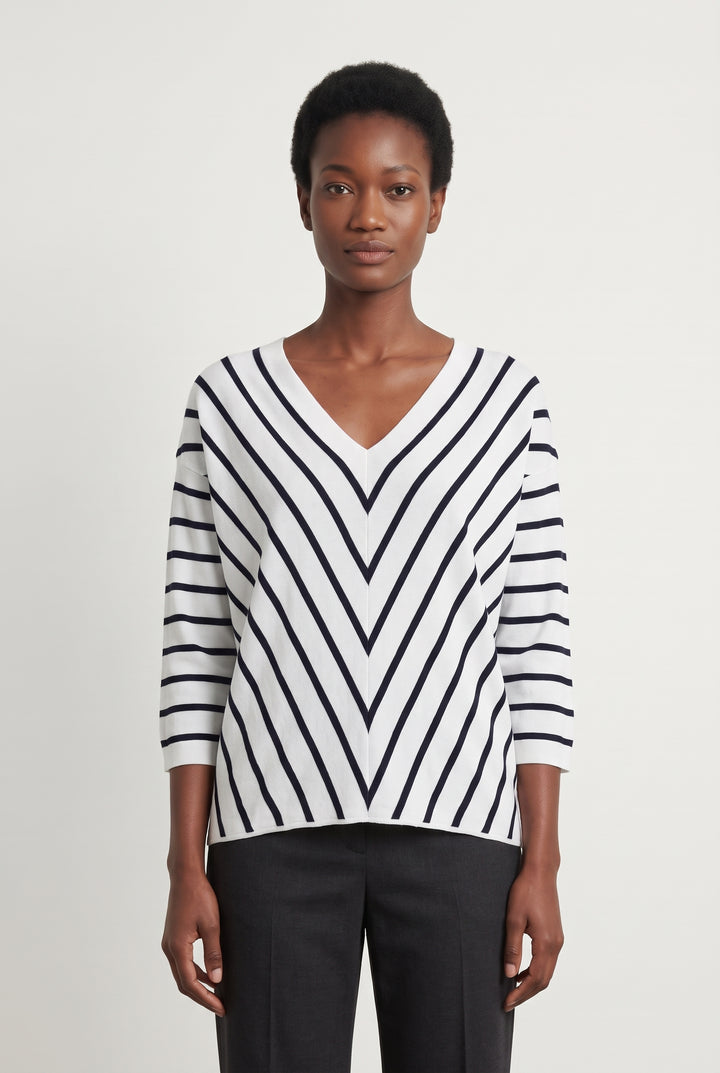 Pull Blanc et Noir - Taille S/36 de la marque Gerard Darel | PARAD126494 - Vendu par Paradigme - Image 1