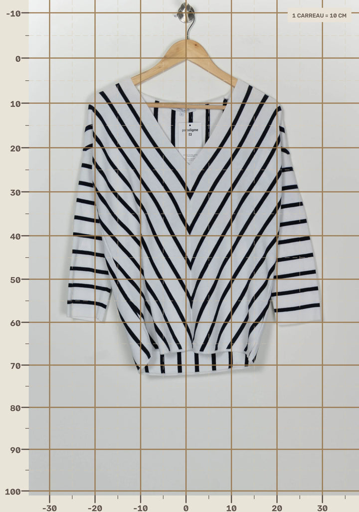 Pull Blanc et Noir - Taille S/36 de la marque Gerard Darel | PARAD126494 - Vendu par Paradigme - Image 4