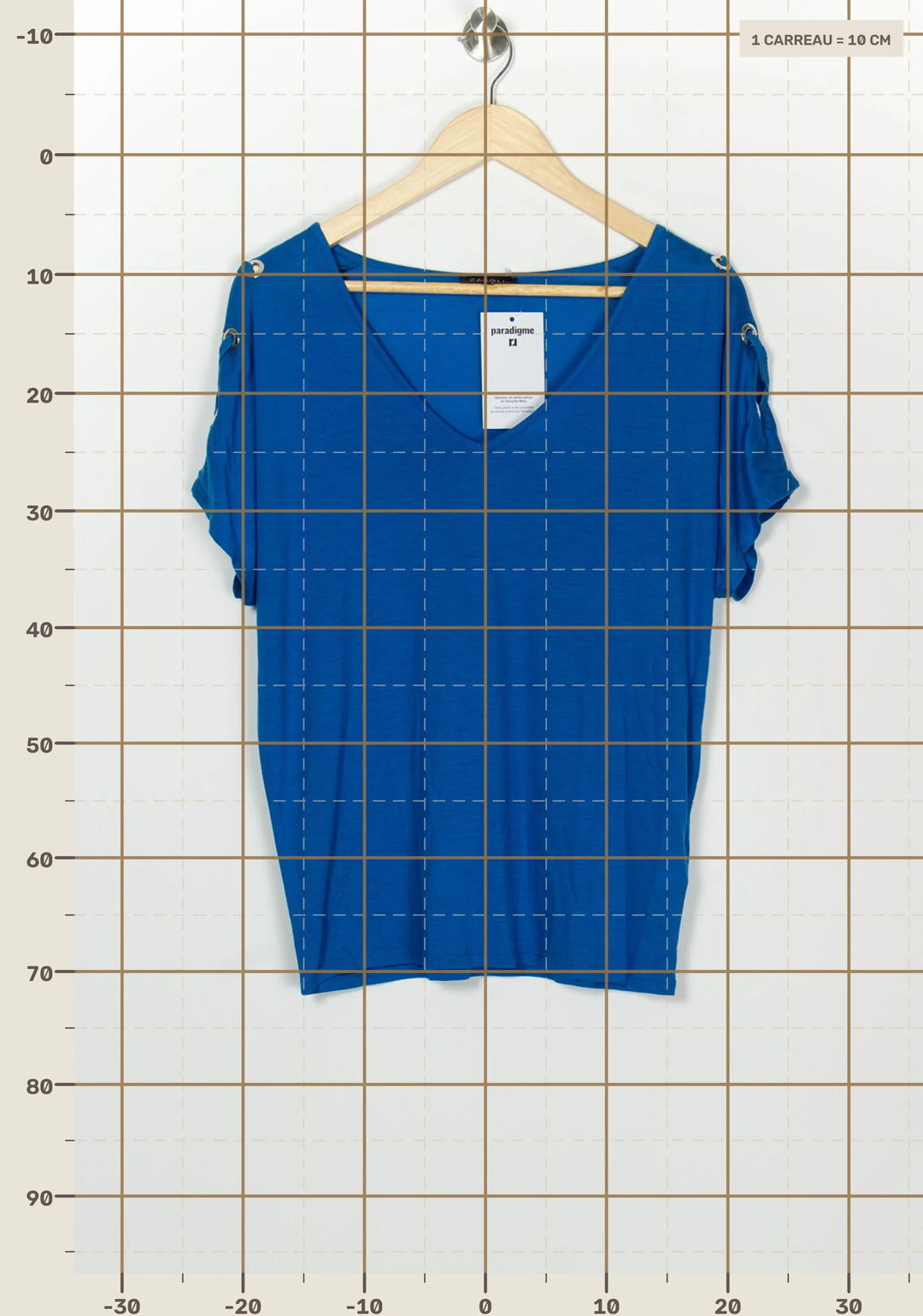 Tee-shirt Bleu - Taille S/36 de la marque Caroll | PARAD126517 - Vendu par Paradigme - Image 4