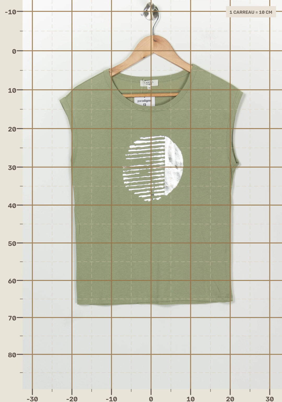 Débardeur Vert Sauge - Taille XS/34 de la marque Caroll | PARAD126518 - Vendu par Paradigme - Image 4