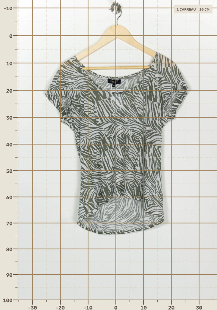 T-shirt Gris et Kaki - Taille XS/34 de la marque Caroll | PARAD126521 - Vendu par Paradigme - Image 4