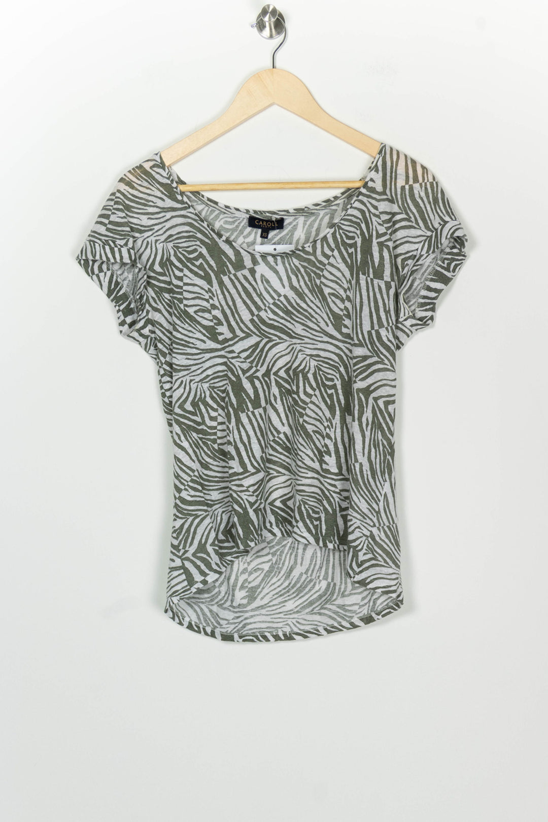 T-shirt Gris et Kaki - Taille XS/34 de la marque Caroll | PARAD126521 - Vendu par Paradigme - Image 2