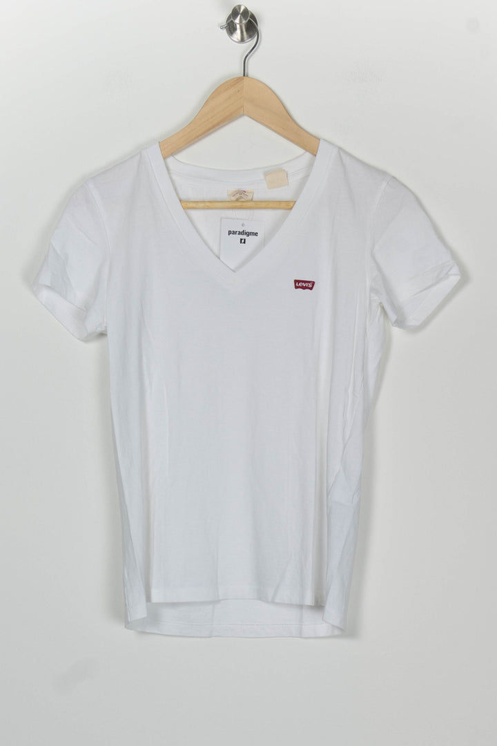 Tee-Shirt Col V Blanc - Taille XS/34 de la marque Levi&