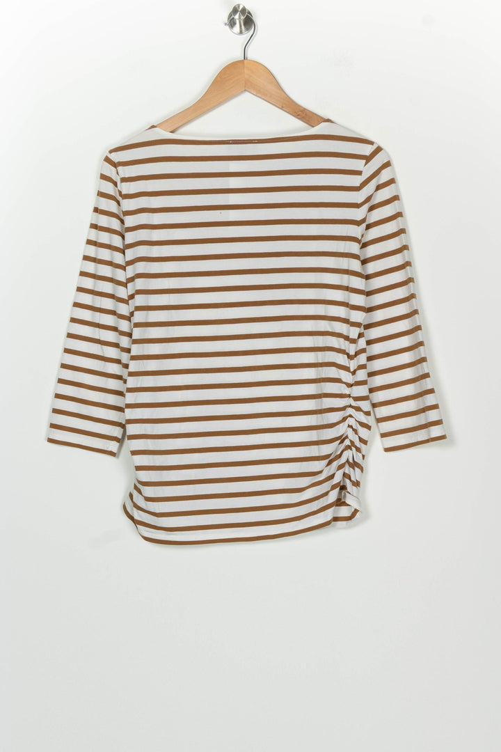 Tee-shirt Blanc et Marron - Taille M/38 de la marque Caroll | PARAD126534 - Vendu par Paradigme - Image 5