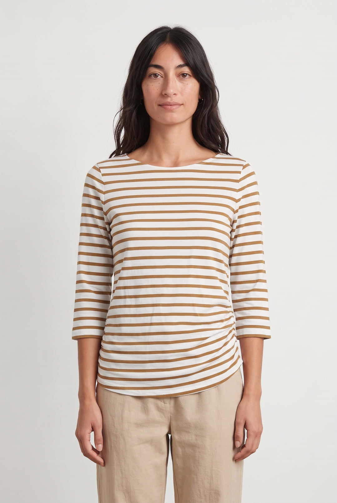Tee-shirt Blanc et Marron - Taille M/38 de la marque Caroll | PARAD126534 - Vendu par Paradigme - Image 1