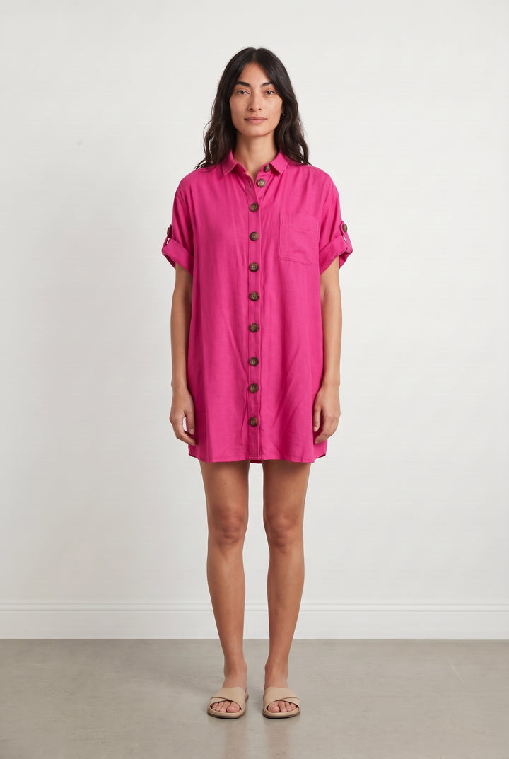 Robe Chemise Rose - Taille M/38 de la marque Sézane | PARAD126633 - Vendu par Paradigme - Image 1