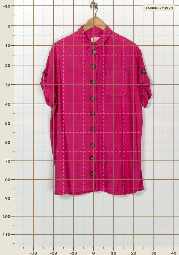 Robe Chemise Rose - Taille M/38 de la marque Sézane | PARAD126633 - Vendu par Paradigme - Image 4