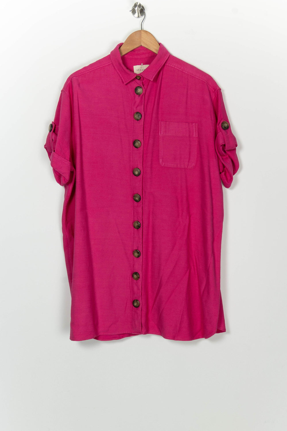 Robe Chemise Rose - Taille M/38 de la marque Sézane | PARAD126633 - Vendu par Paradigme - Image 2