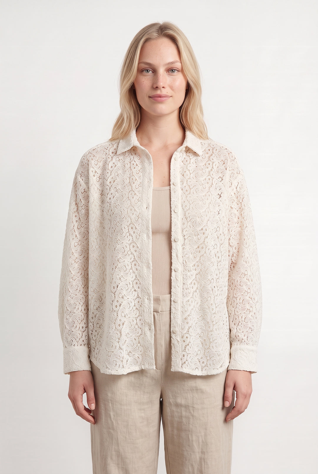 Veste en Dentelle Beige - Taille L/40 de la marque Petite Mendigote | PARAD126635 - Vendu par Paradigme - Image 1